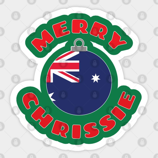 Merry Chrissie Australia Flag Christmas Ornament Sticker by DPattonPD